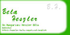 bela heszler business card